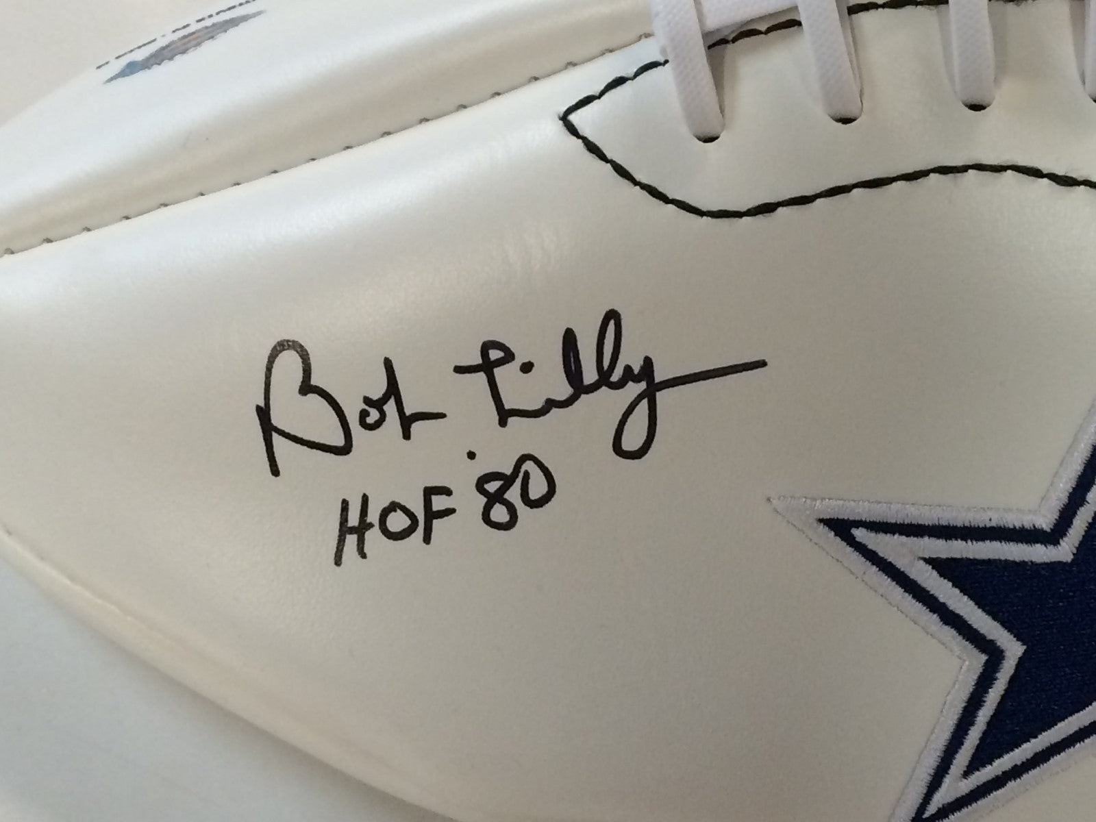 Bob Lilly Autographed Signed Inscribed Dallas Cowboys Logo Football Jsa Coa