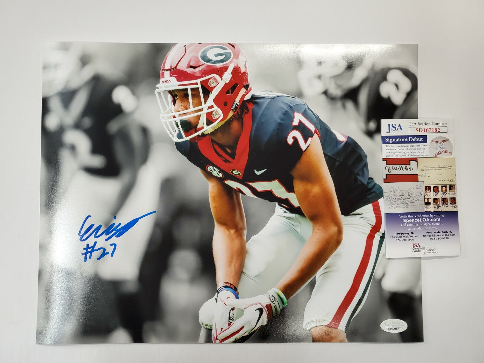 Georgia Bulldogs Eric Stokes Autographed Signed 16X20 Photo Jsa Coa