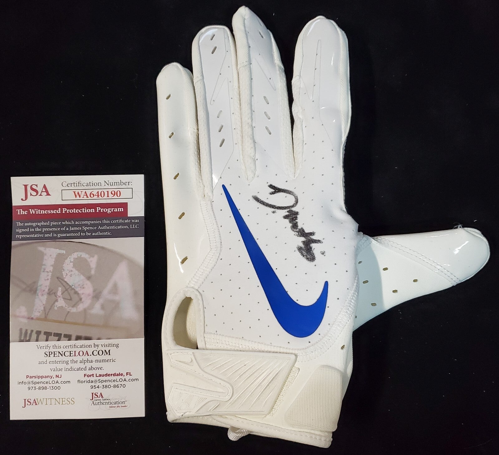 Denver Broncos Damarri Mathis Autographed Signed Glove Jsa Coa
