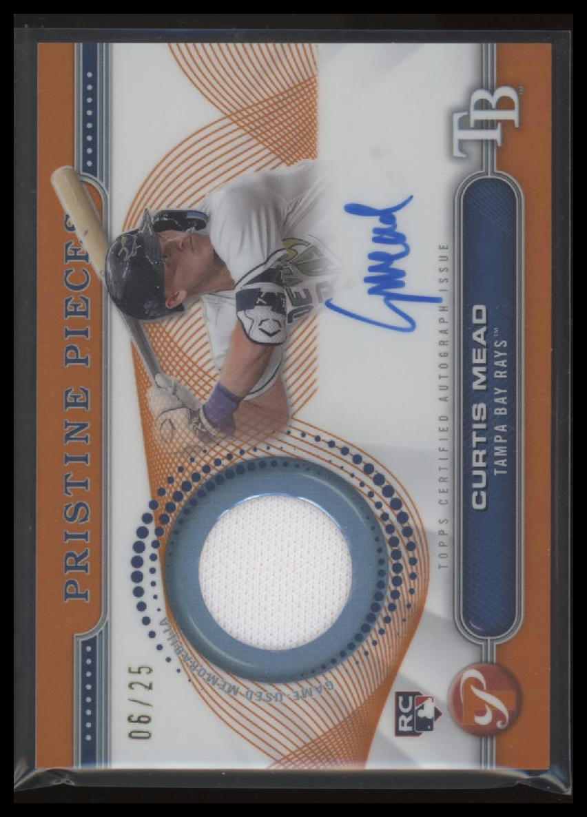 Topps Pristine Curtis Mead Pristine Pieces Auto Relics Orange Refractor #/25