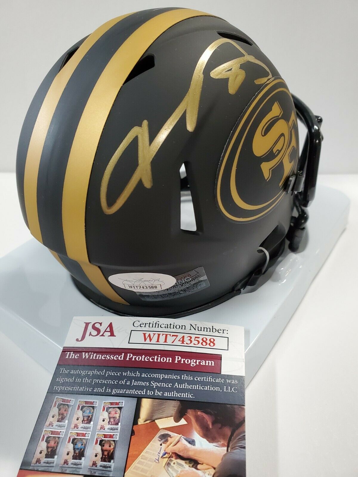 San Francisco 49Ers Vernon Davis Autographed Eclipse Mini Helmet Jsa Coa