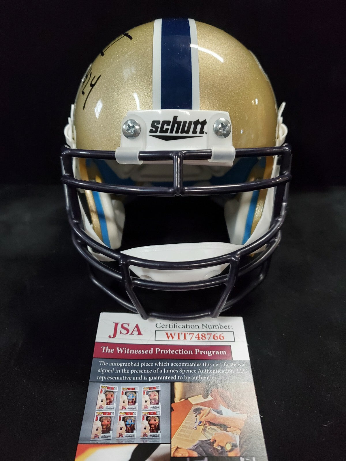 Pitt Panthers Phil Campbell Iii Autographed Signed Speed Mini Helmet Jsa Coa