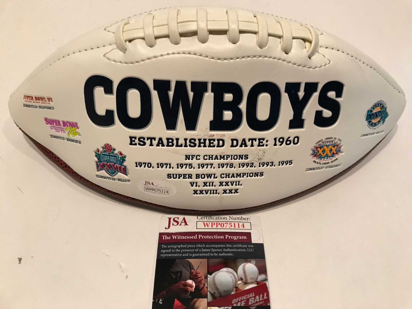 Randy White Autographed Signed Inscribed Dallas Cowboys Logo Football Jsa Coa
