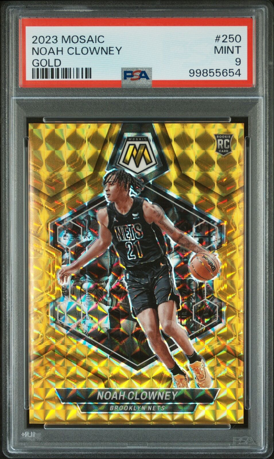 2023 Panini Mosaic #250 Noah Clowney Gold PSA 9