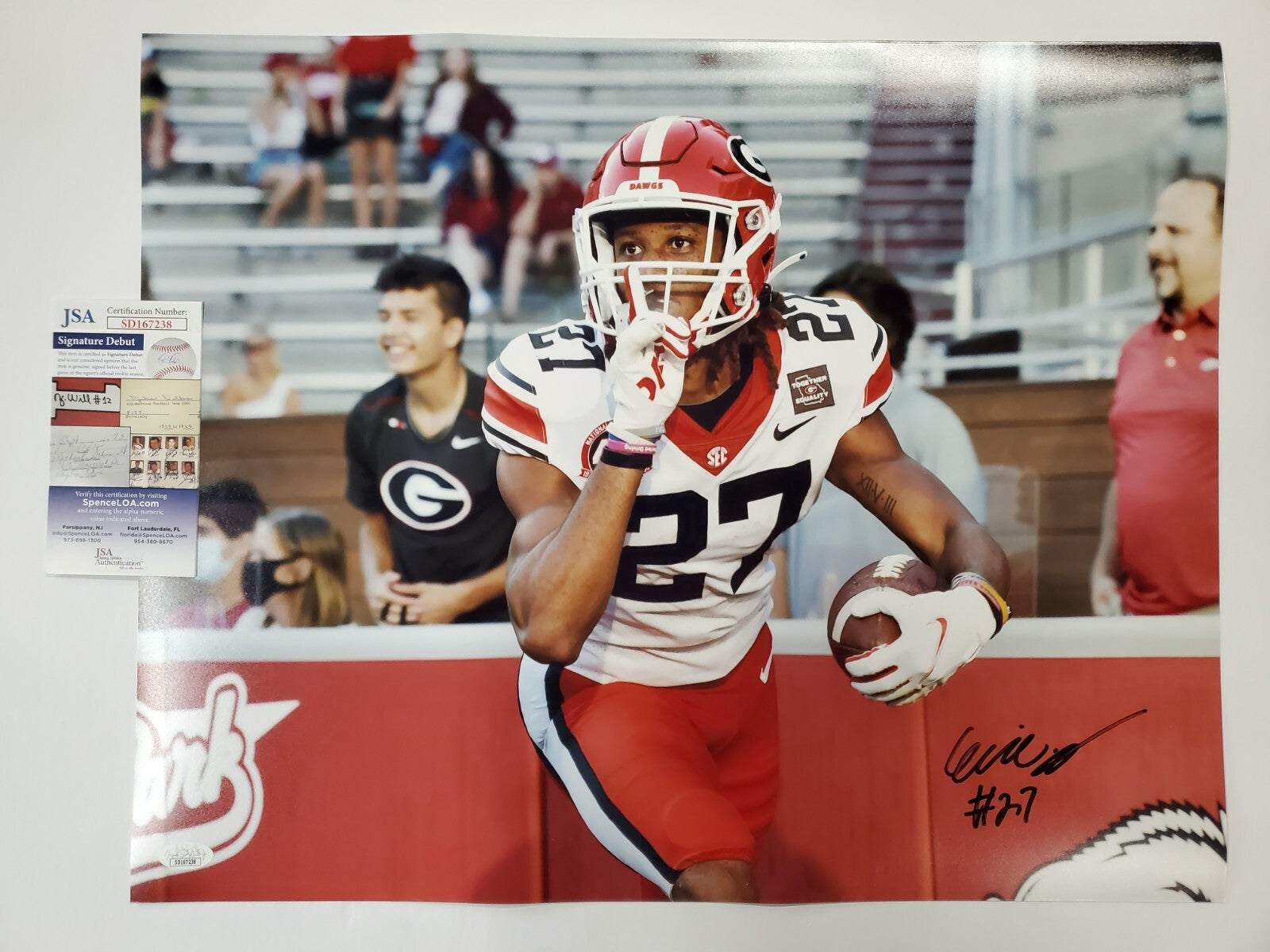 Georgia Bulldogs Eric Stokes Autographed Signed 16X20 Photo Jsa Coa