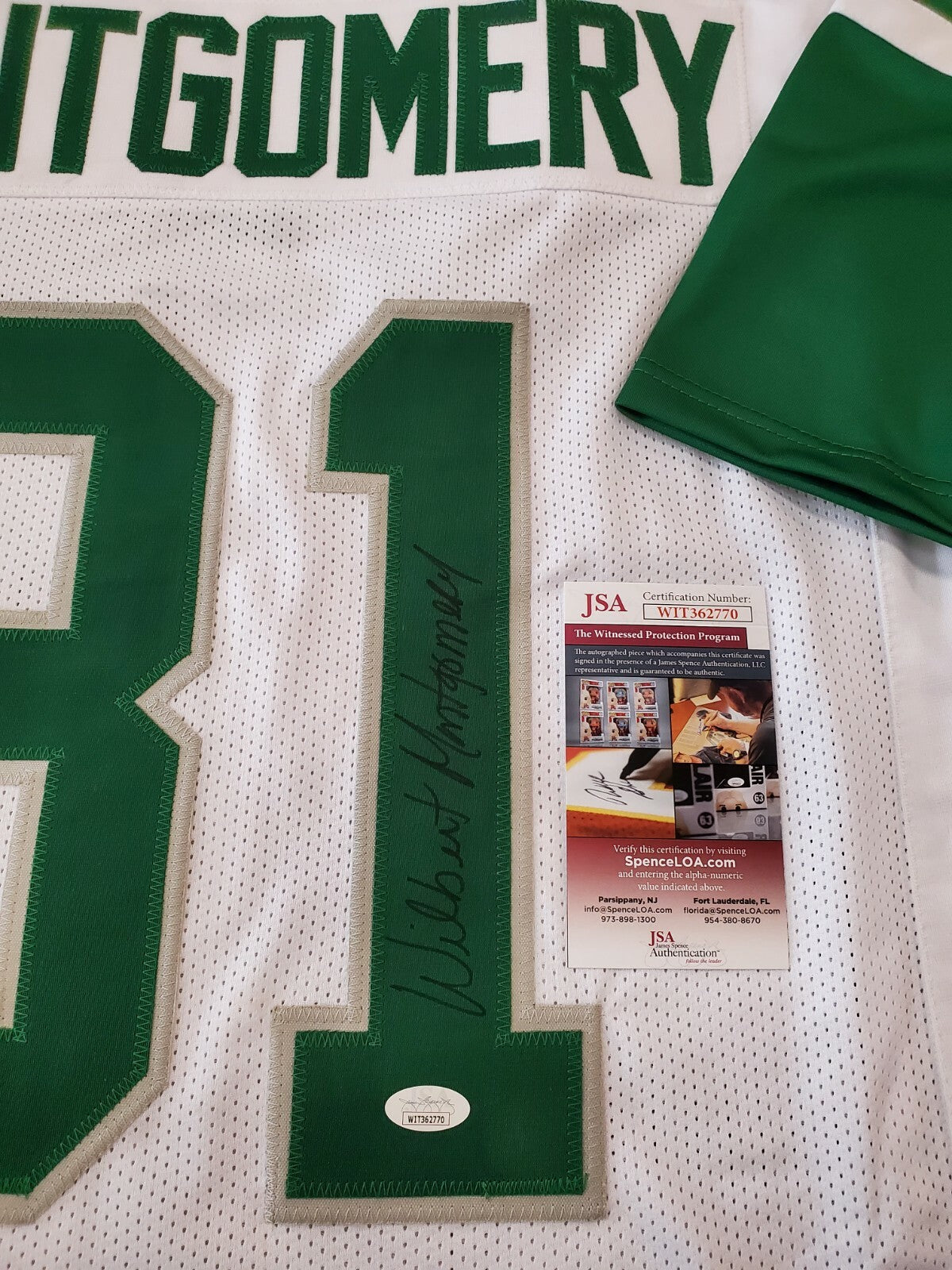 Philadelphia Eagles Wilbert Montgomery Autographed Jersey Jsa Coa