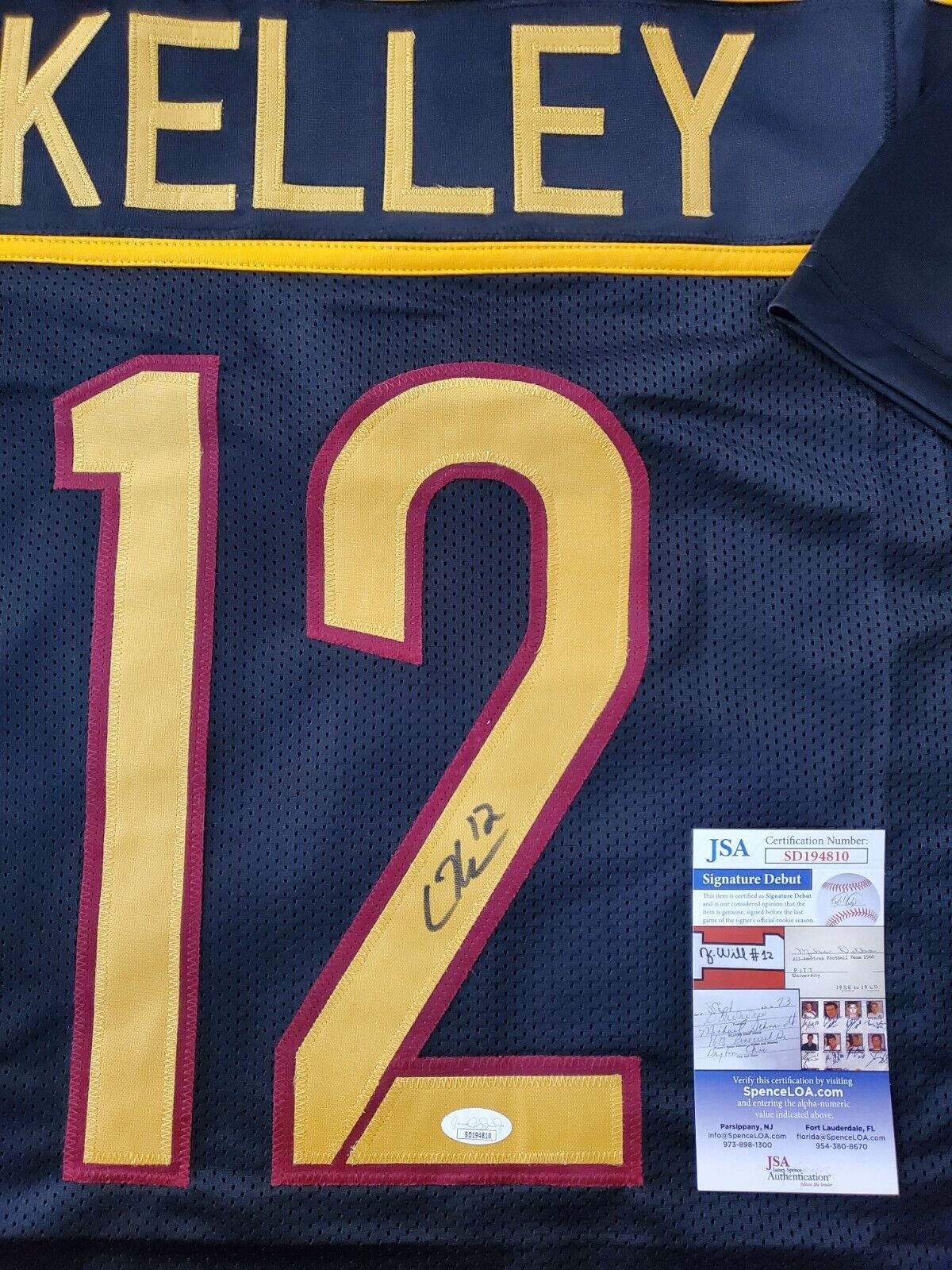 Washington Commanders Cole Kelley Autographed Signed Jersey Jsa Coa