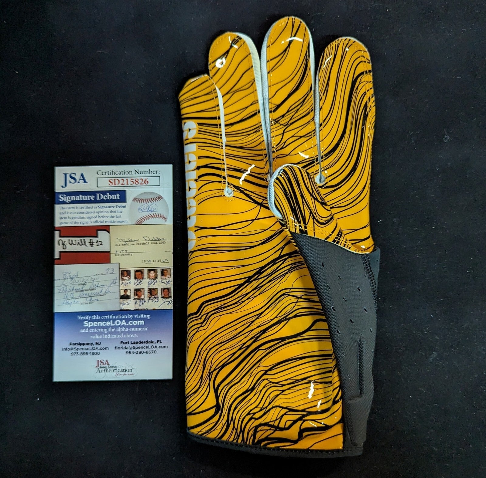 Pittsburgh Steelers Broderick Jones Signed Glove Jsa Coa