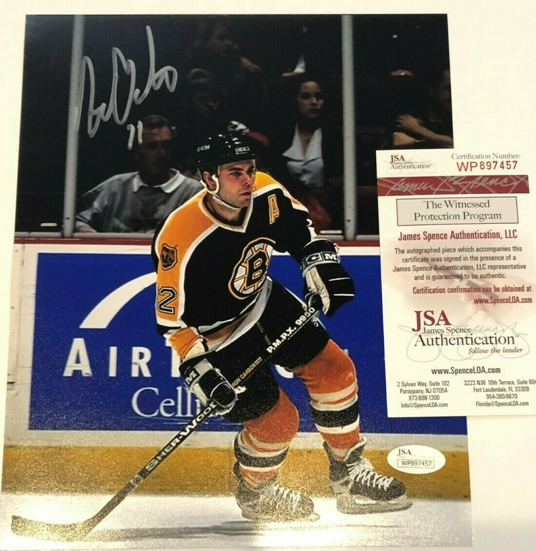Adam Oates Autographed Signed Boston Bruins 8X10 Photo Jsa Coa