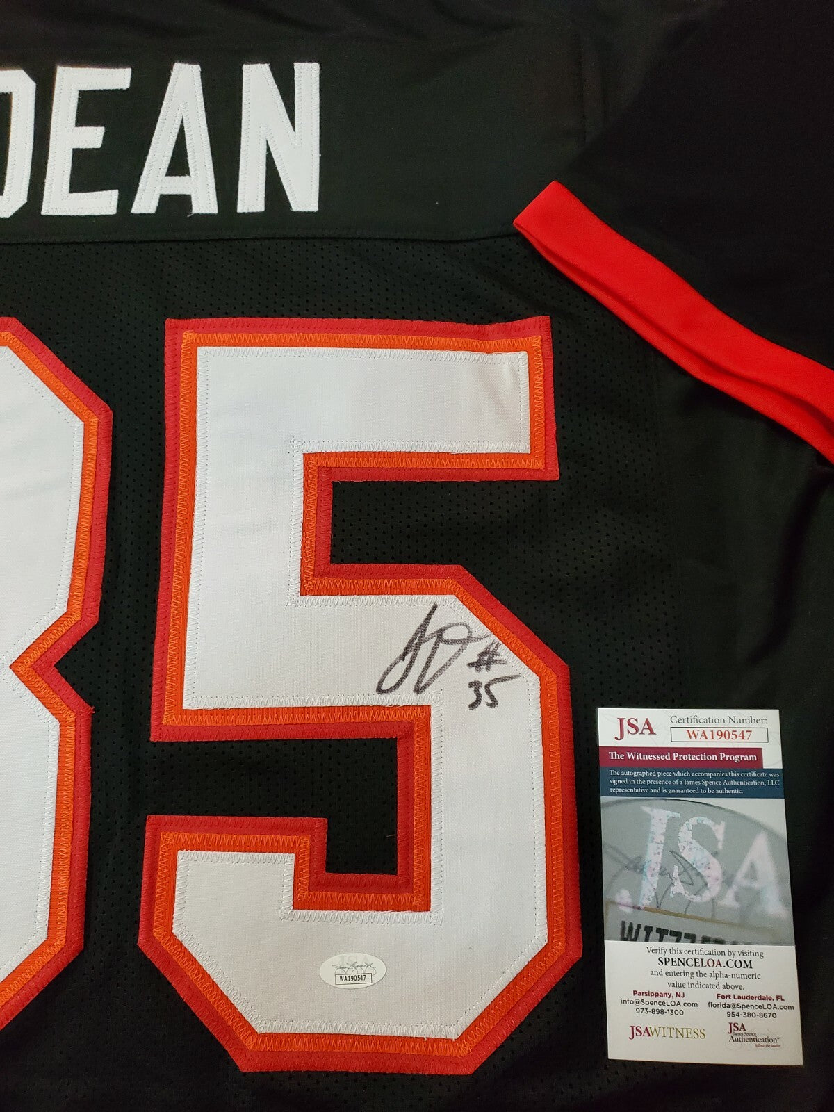 Tampa Bay Buccaneers Jamel Dean Autographed Signed Jersey Jsa Coa