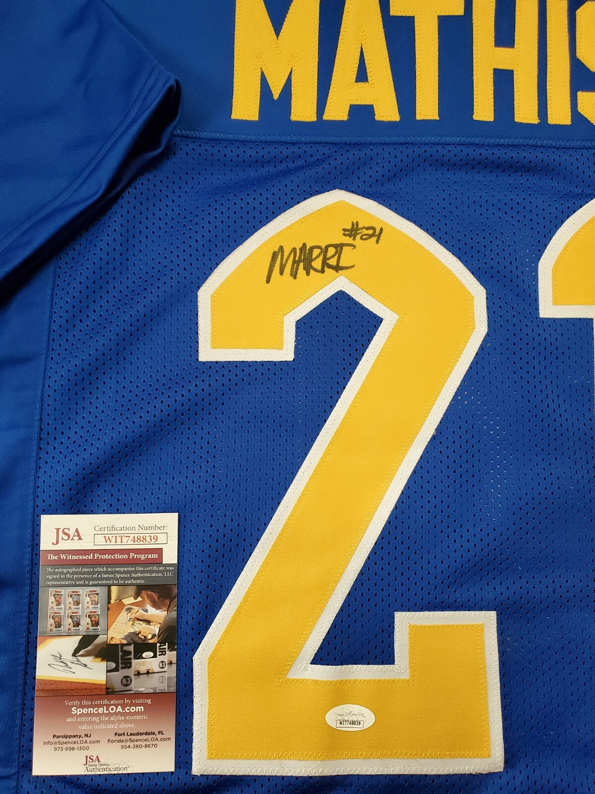 Pitt Panthers Damarri Mathis Autographed Signed Jersey Jsa Coa