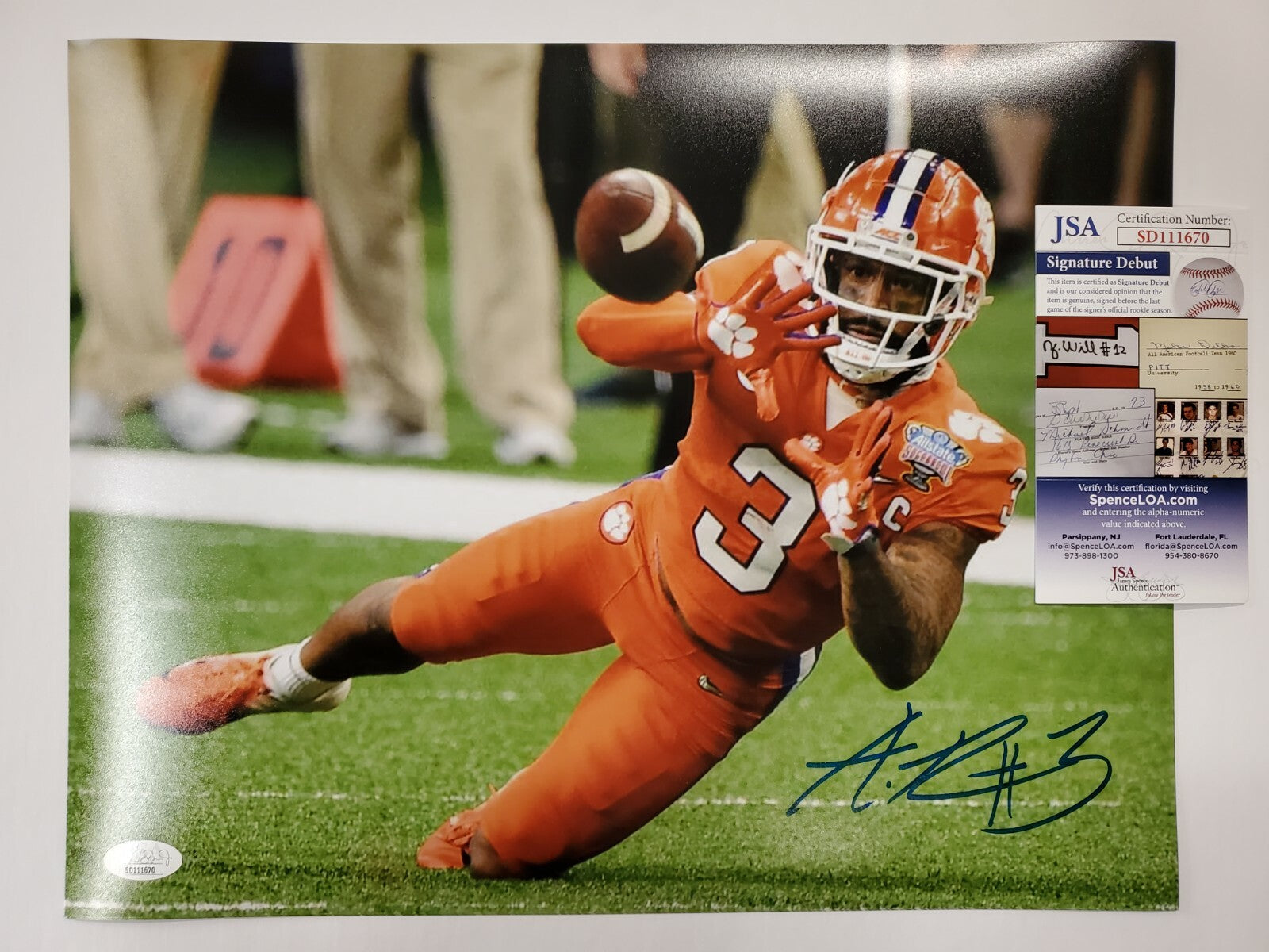 Clemson Tigers Amari Rodgers Autographed Signed 11X14 Photo Jsa Coa