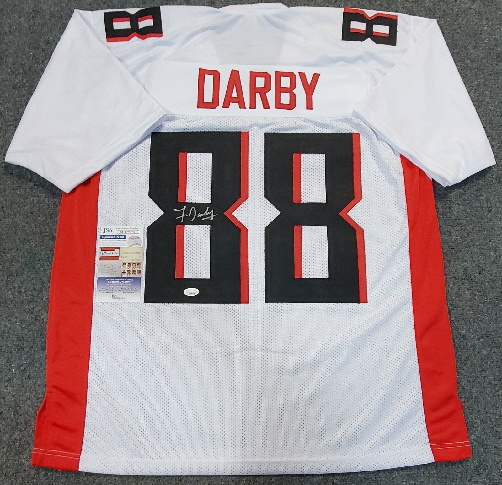 Atlanta Falcons Frank Darby Autographed Signed Jersey Jsa Coa