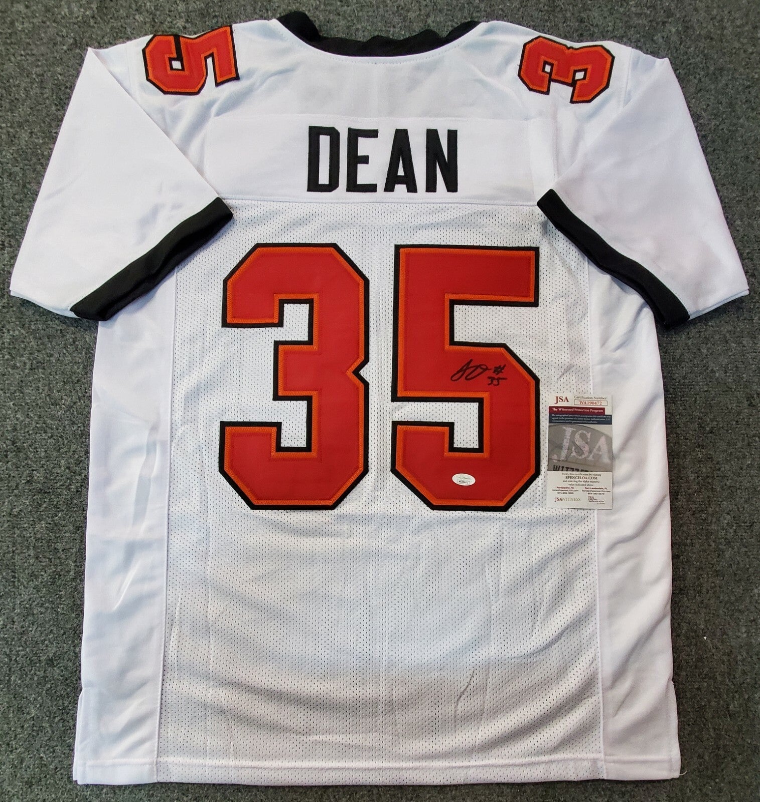 Tampa Bay Buccaneers Jamel Dean Autographed Signed Jersey Jsa Coa