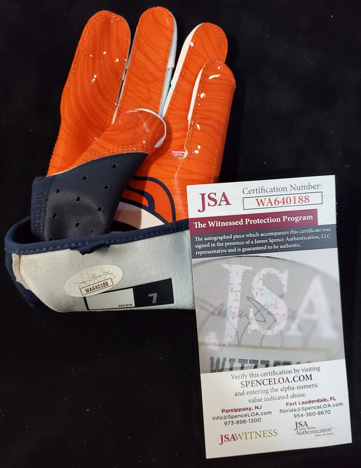 Denver Broncos Damarri Mathis Autographed Signed Glove Jsa Coa
