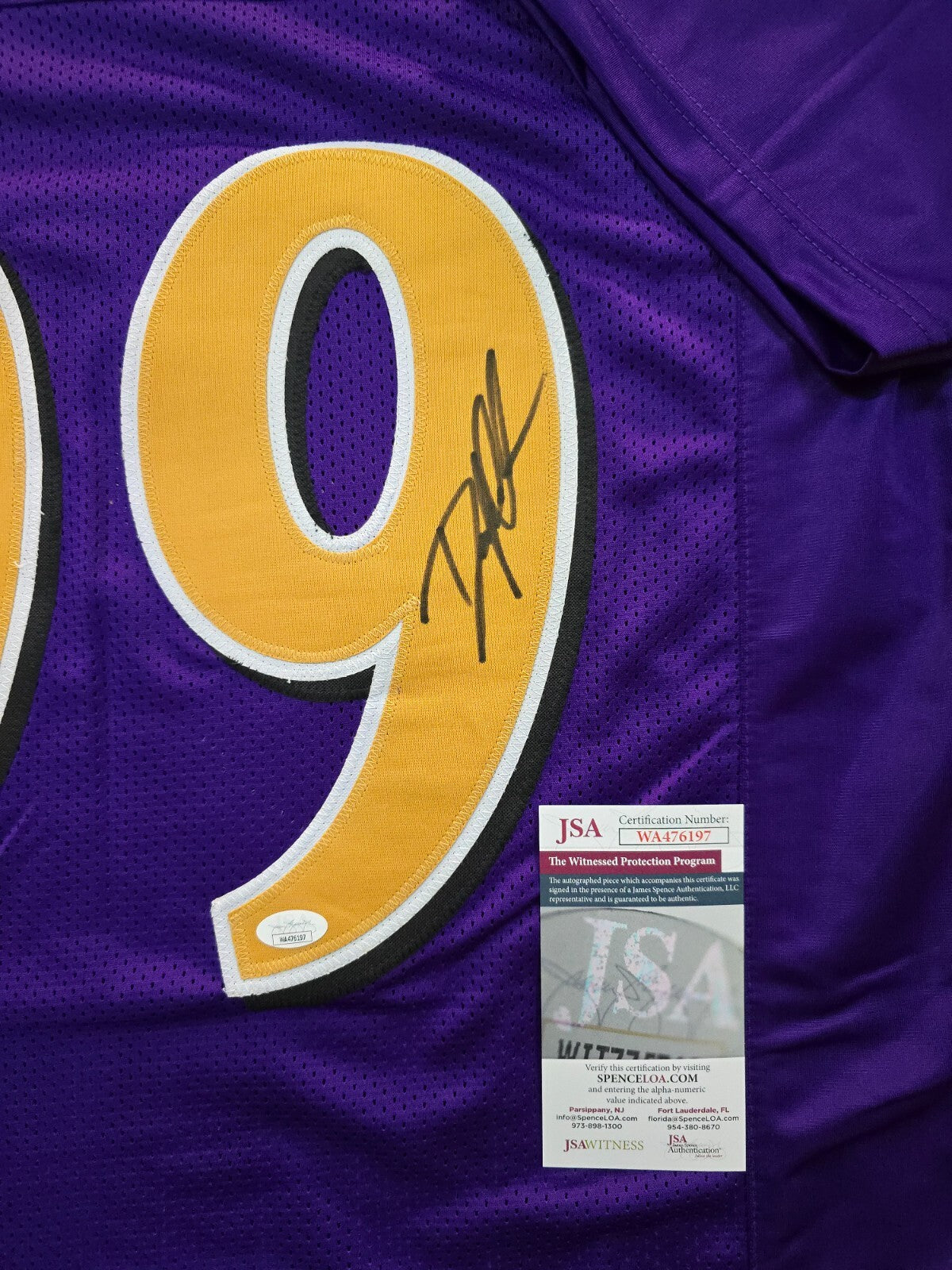 Baltimore Ravens Odafe Jayson Oweh Autographed Signed Jersey Jsa Coa New Gold
