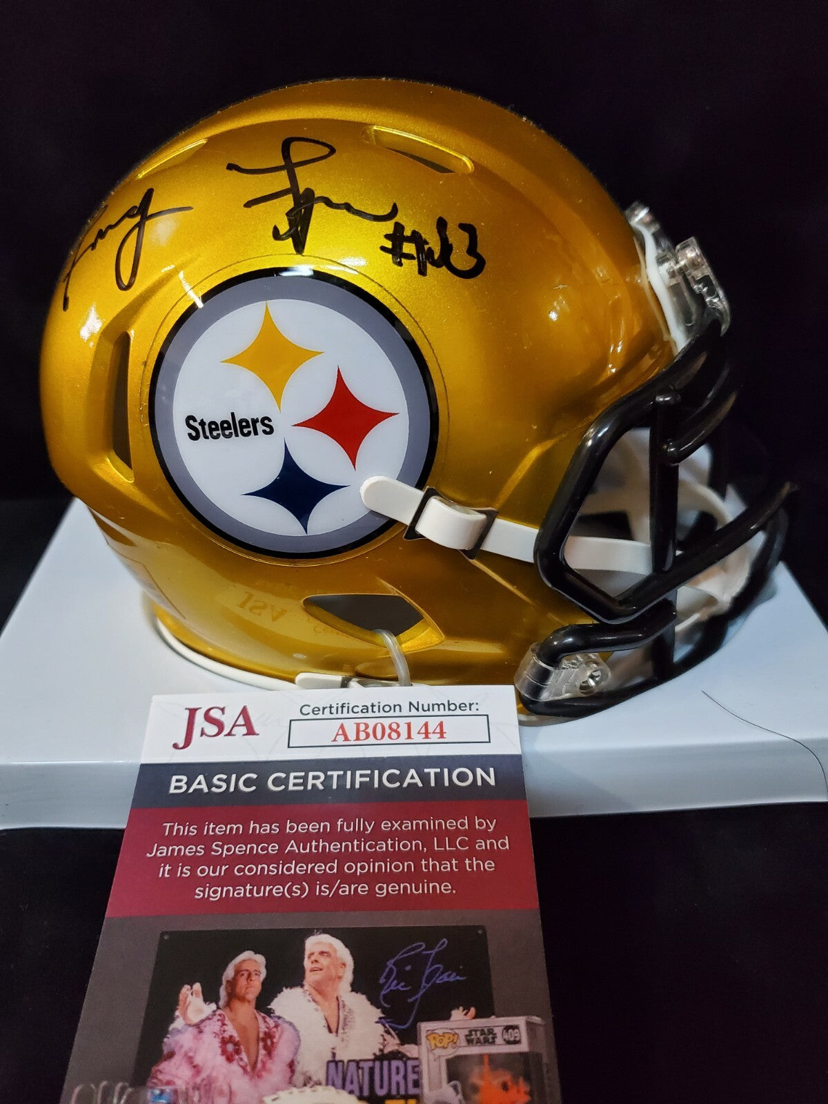 Pittsburgh Steelers John "Frenchy" Fuqua Signed Flash Mini Helmet Jsa Coa