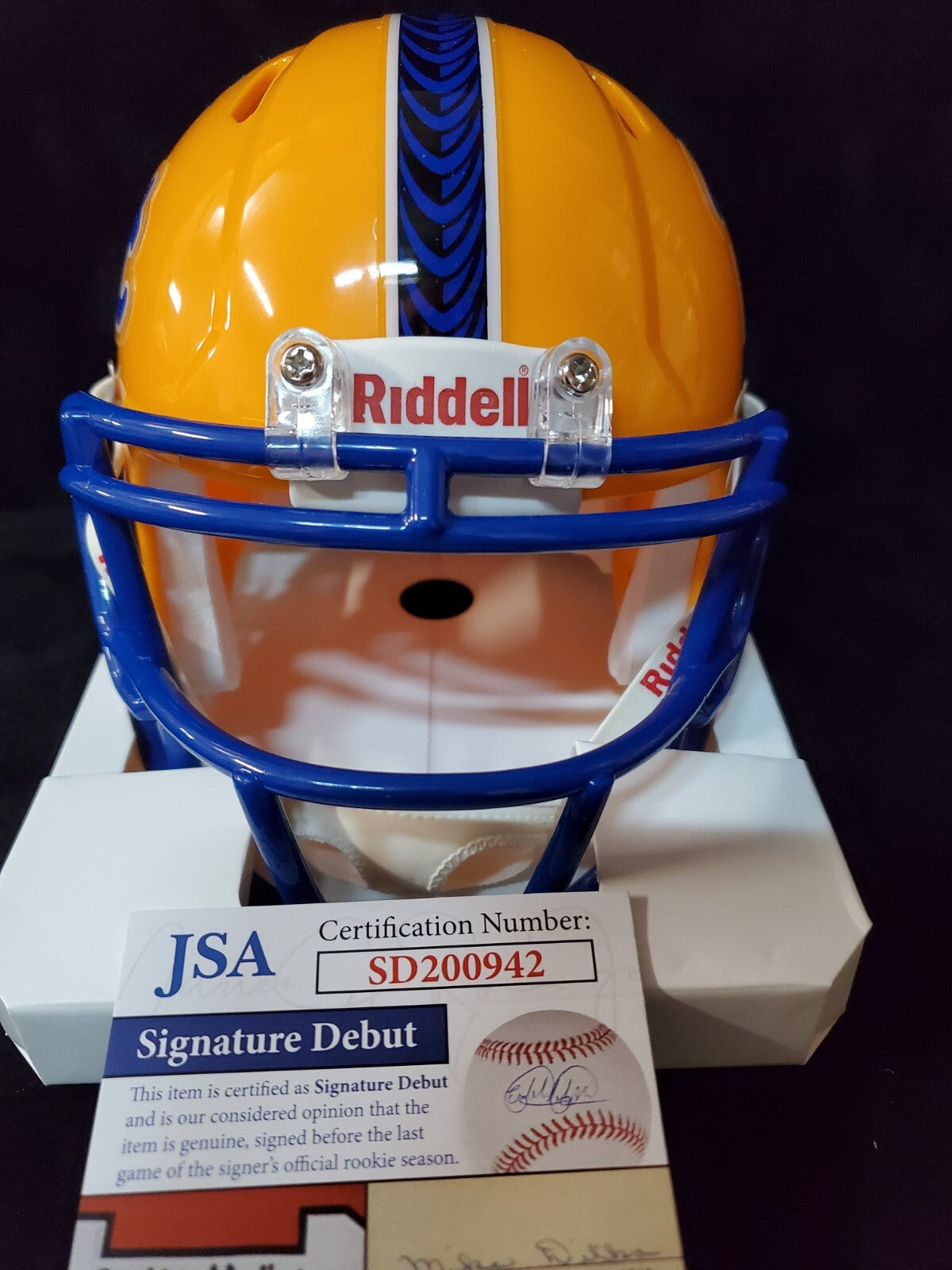 Pitt Panthers Israel Izzy Abanikanda Signed Speed Mini Helmet Jsa Coa
