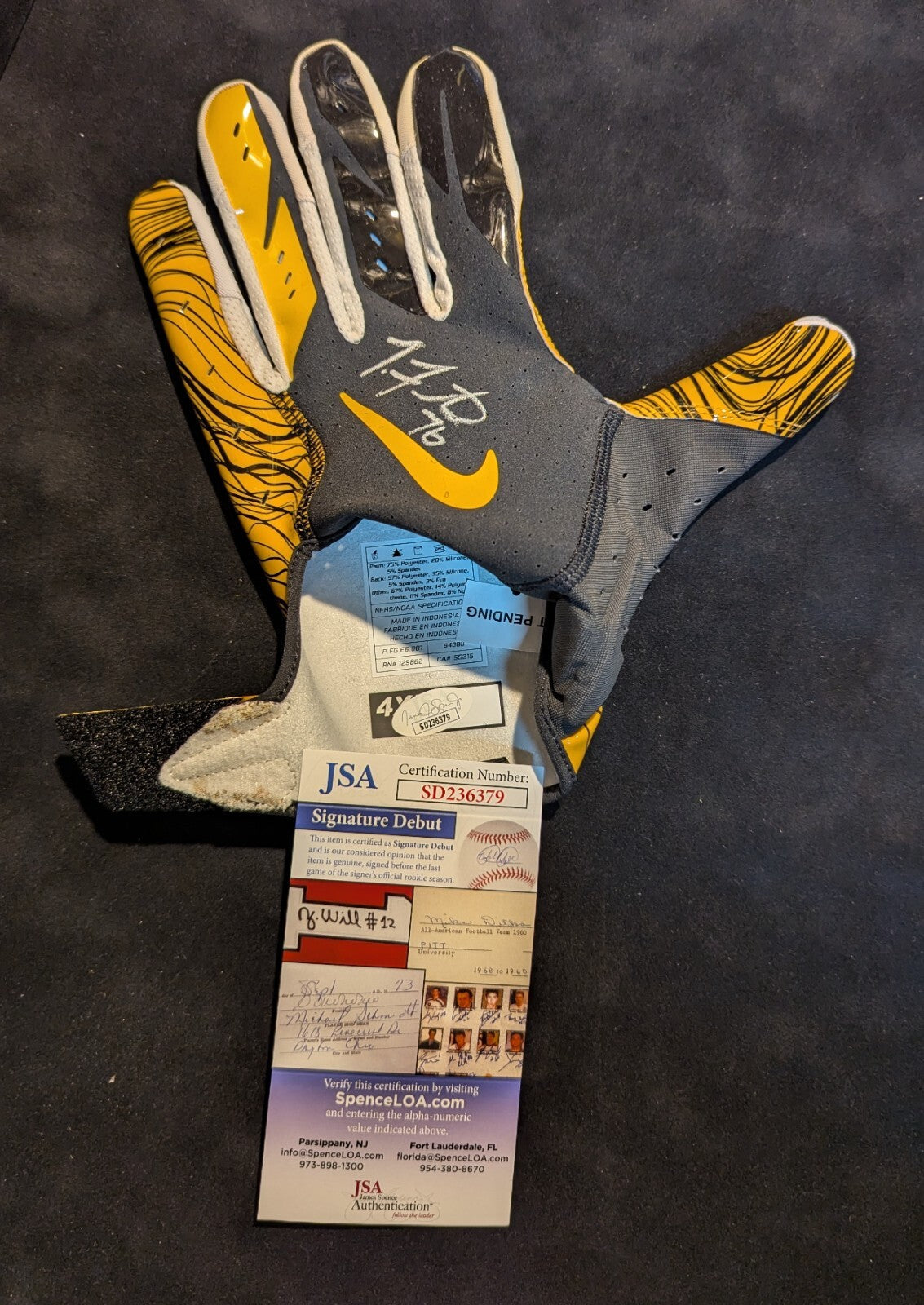 Pittsburgh Steelers Troy Fautanu Signed Glove Jsa Coa
