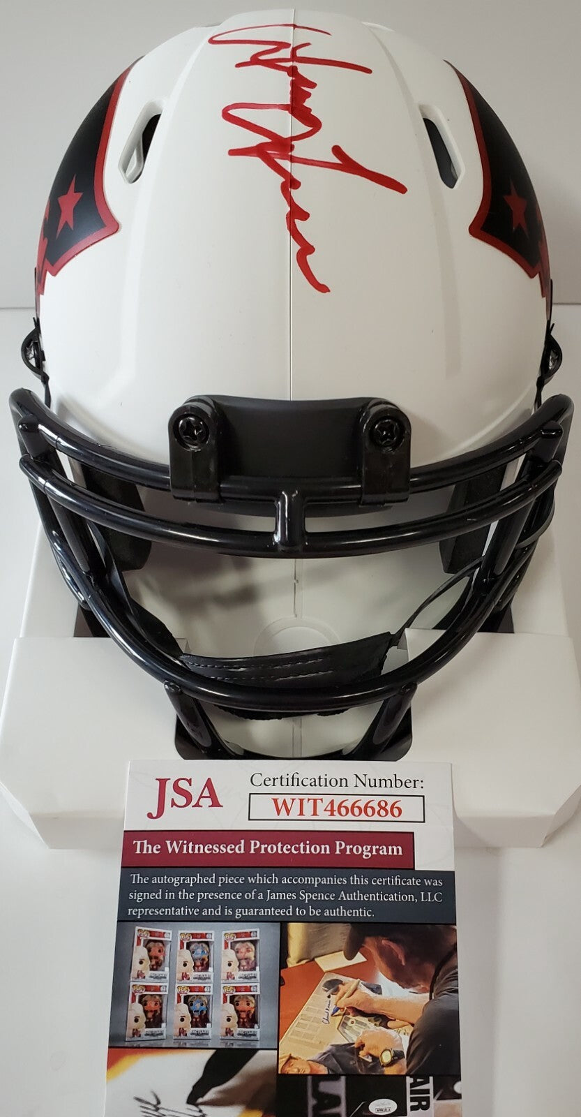 Irving Fryar Autographed New England Patriots Lunar Eclipse Mini Helmet Jsa Coa