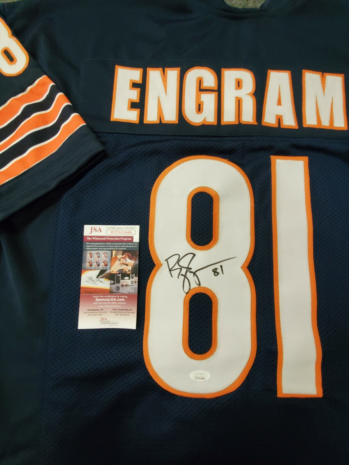 Chicago Bears Bobby Engram Autographed Signed Jersey Jsa Coa