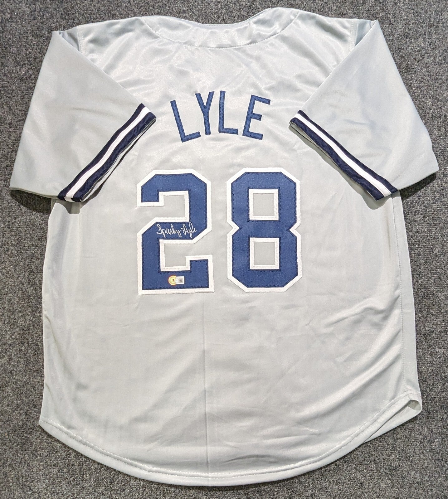 New York Yankees Albert "Sparky" Lyle Signed Custom Jersey Beckett Holo