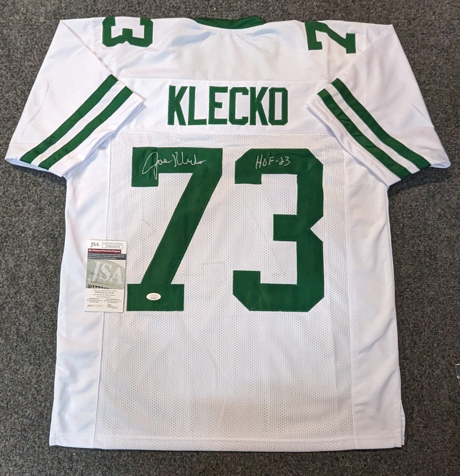 New York Jets Joe Klecko Autographed Signed Inscribed "Hof 23" Jersey Jsa Coa