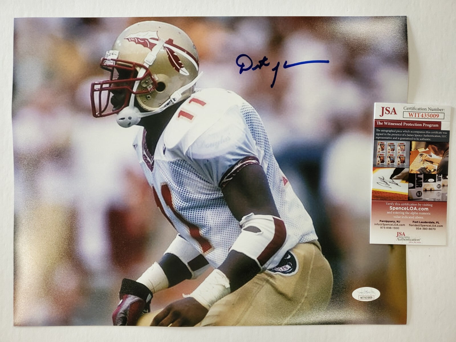 Florida State Seminoles Dexter Jackson Autographed Signed 11X14 Photo Jsa Coa
