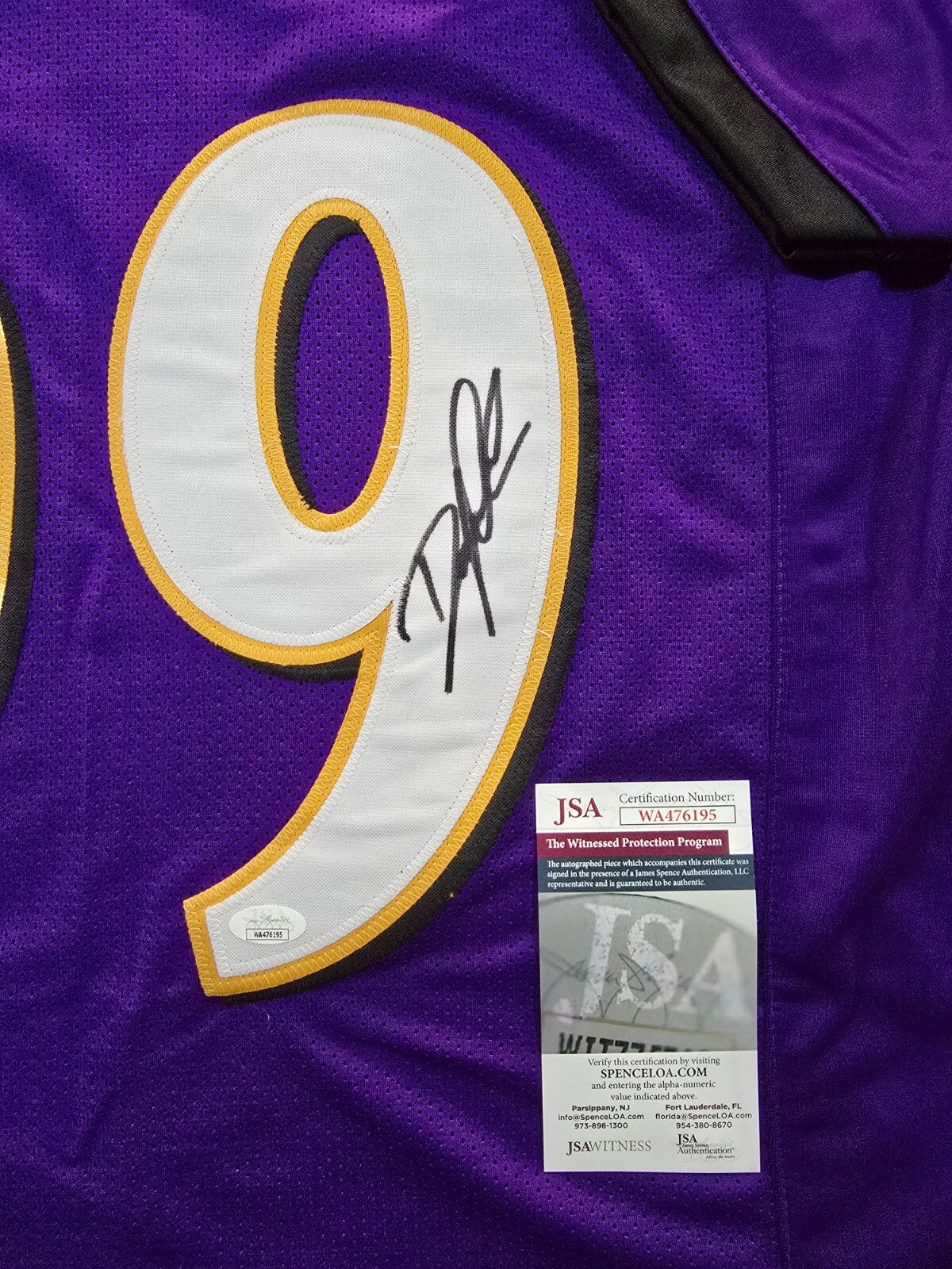 Baltimore Ravens Odafe Jayson Oweh Autographed Signed Jersey Jsa Coa New Gold