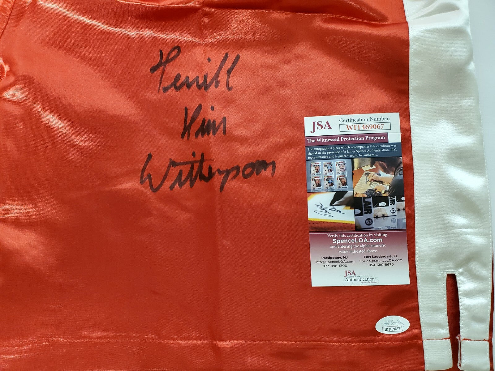Tim Witherspoon Autographed Signed Boxing Trunks Jsa Coa