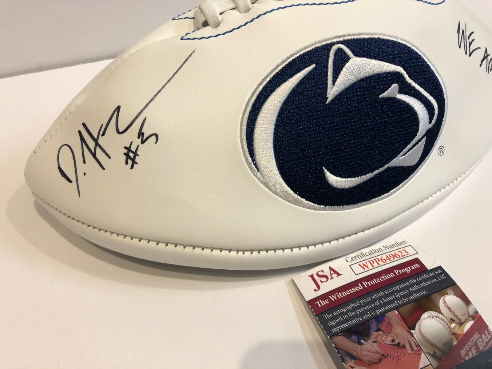 Daesean Hamilton Autographed Signed Inscribed Penn State Logo Football Jsa Coa