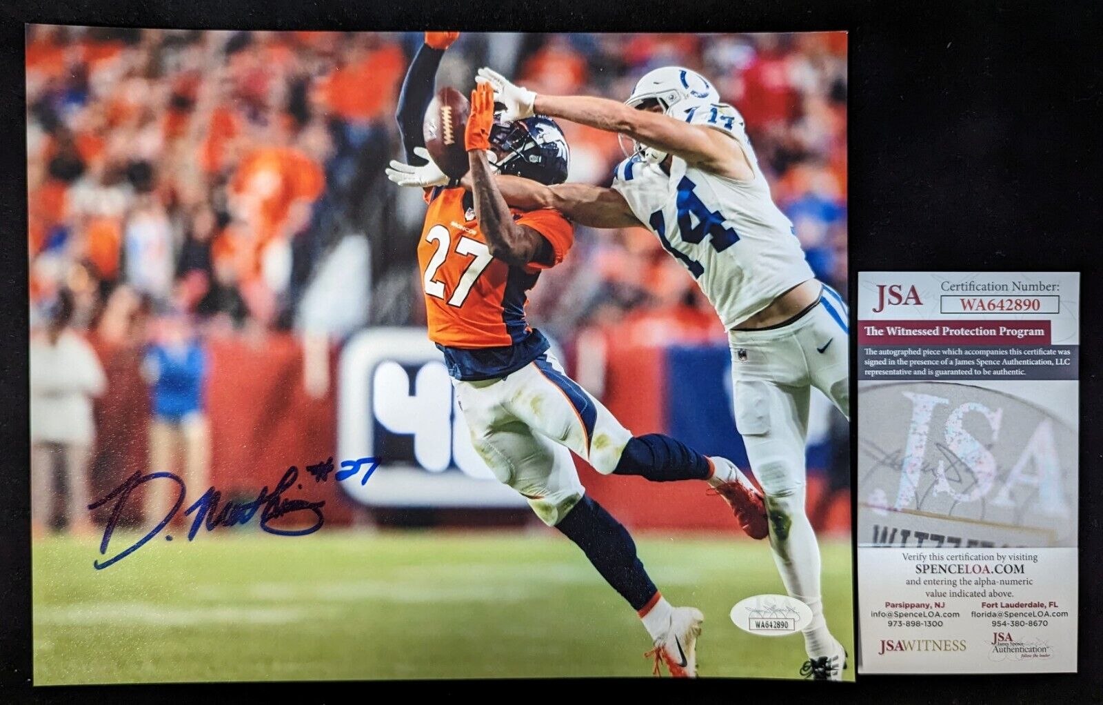 Denver Broncos Damarri Mathis Autographed Signed 8X10 Photo Jsa Coa