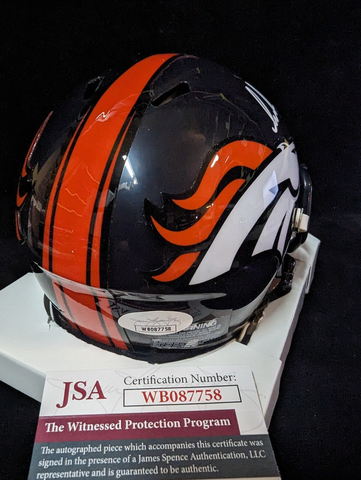 Denver Broncos Thomas Incoom Autographed Speed Mini Helmet Jsa Coa
