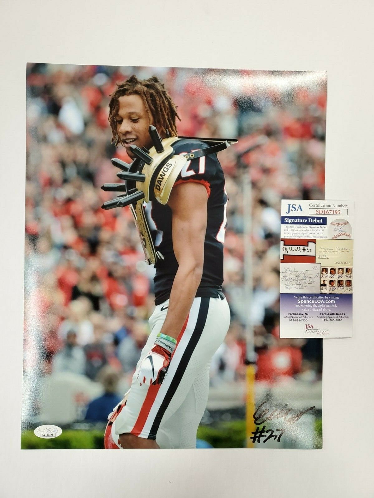Georgia Bulldogs Eric Stokes Autographed Signed 11X14 Photo Jsa Coa
