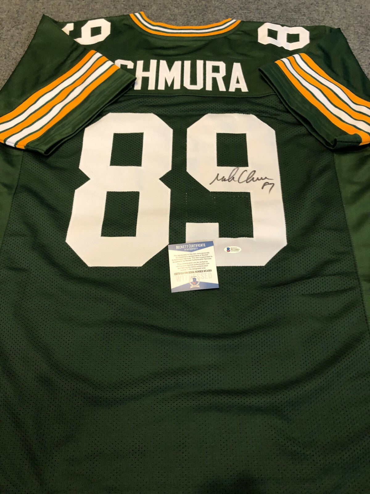 Green Bay Packers Mark Chmura Autographed Signed Jersey Beckett Coa