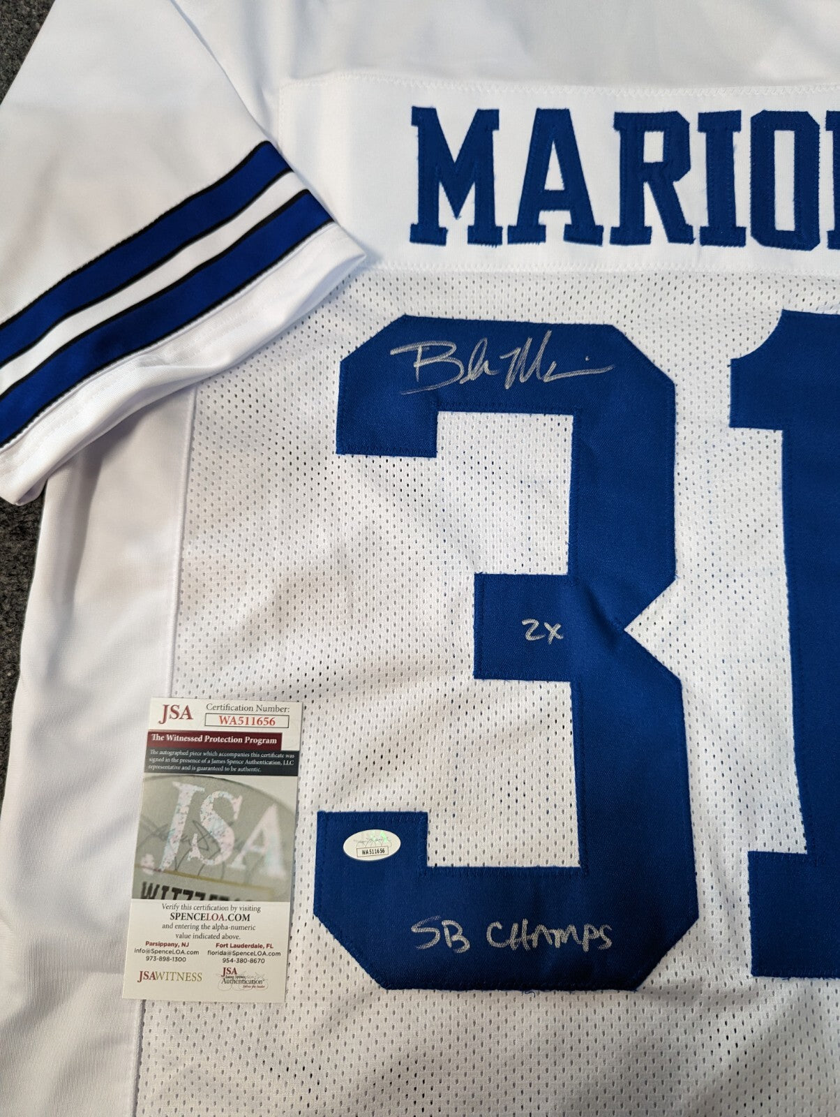 Dallas Cowboys Brock Marion Autographed Signed Jersey Jsa Coa