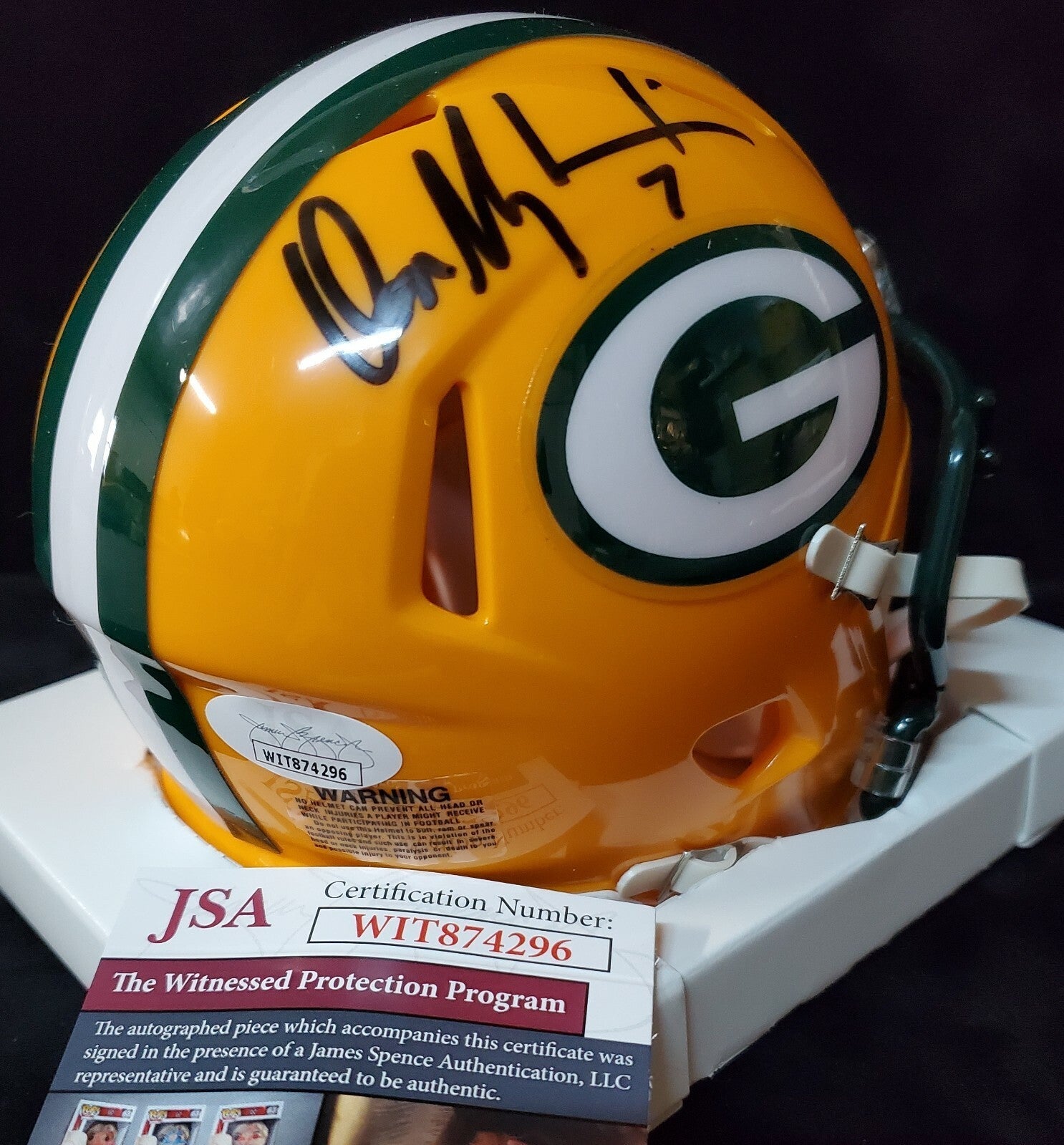 Don Majkowski Autographed Green Bay Packers Speed Mini Helmet Jsa Coa