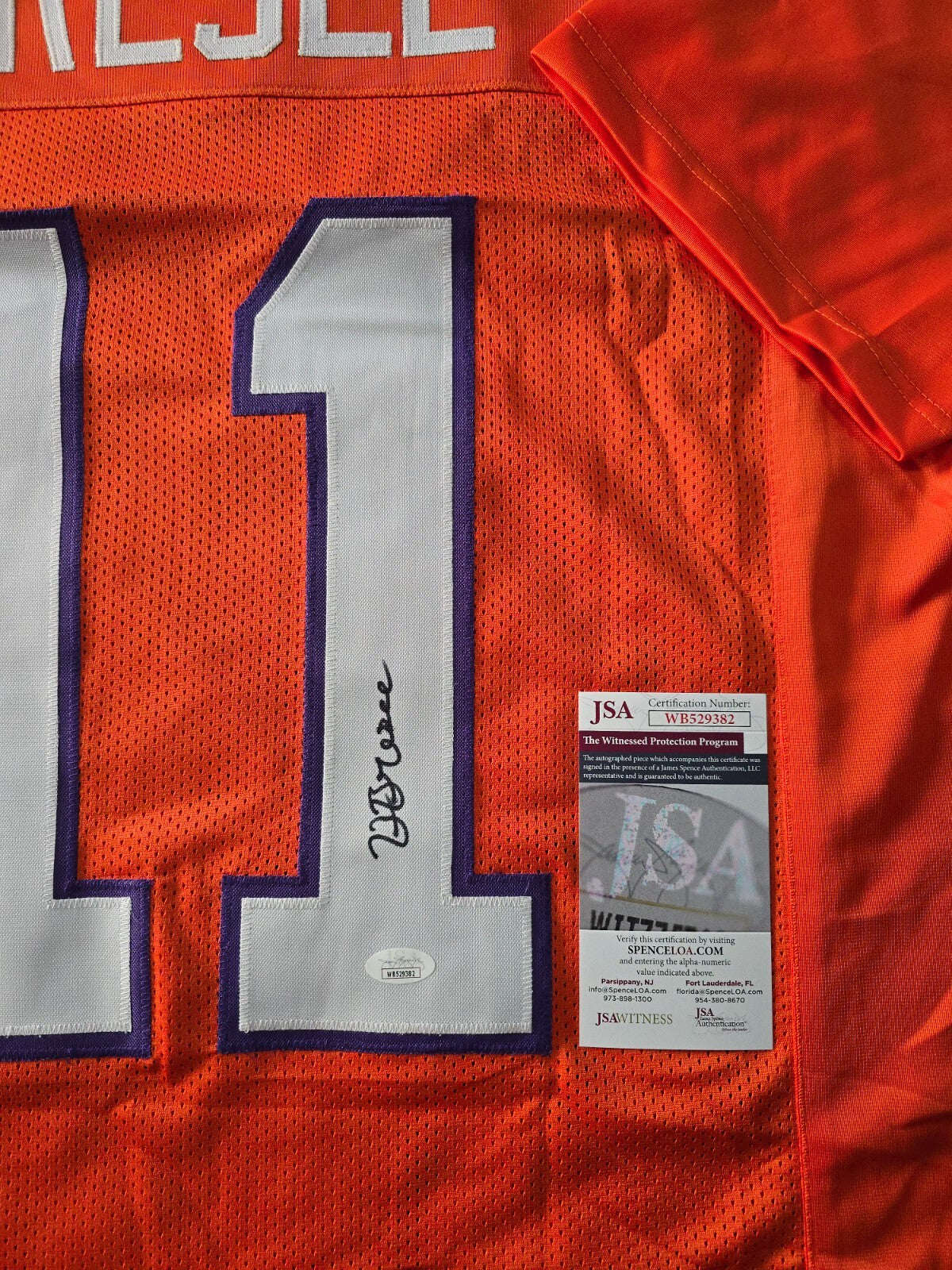 Clemson Tigers Bryan Bresee Autographed Signed Jersey Jsa Coa