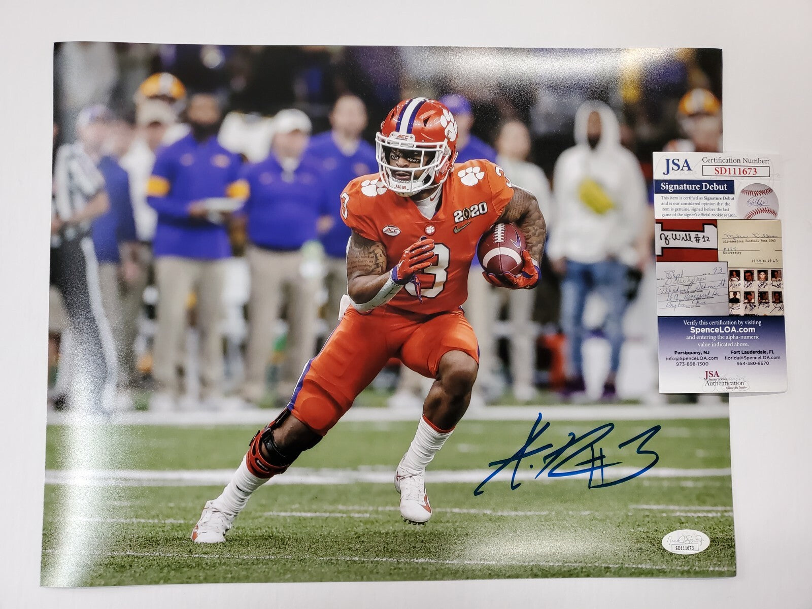 Clemson Tigers Amari Rodgers Autographed Signed 11X14 Photo Jsa Coa