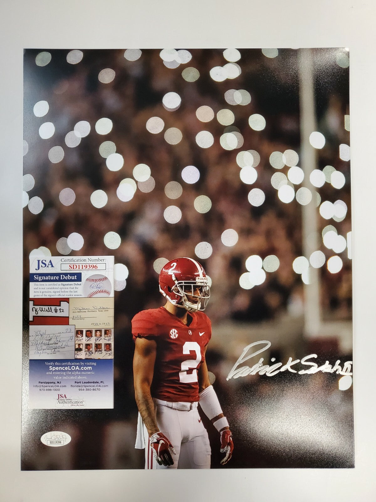 Alabama Crimson Tide Patrick Surtain Ii Autographed 11X14 Photo Jsa Coa