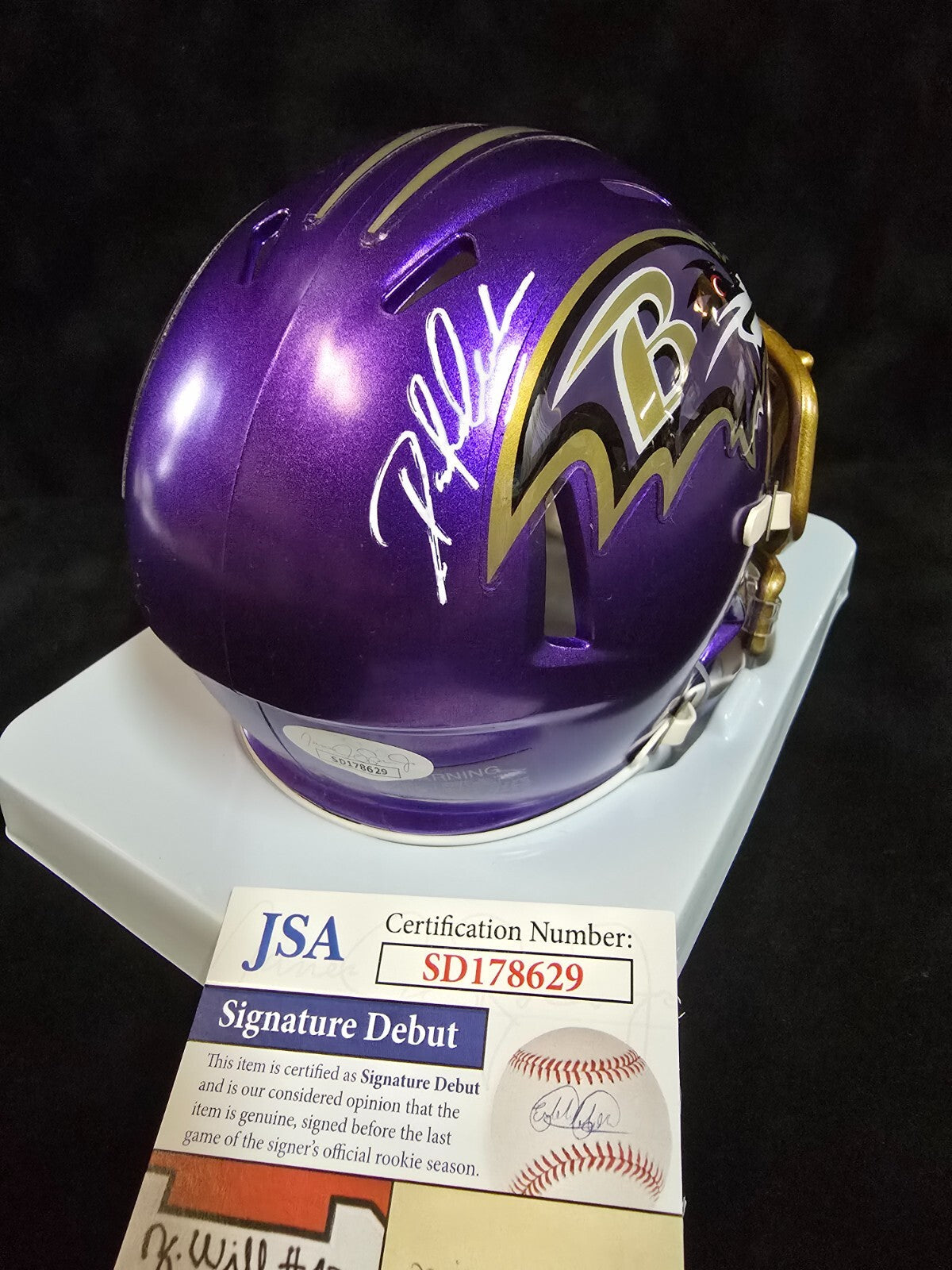 Baltimore Ravens Odafe Jayson Oweh Autographed Signed Flash Mini Helmet Jsa Coa