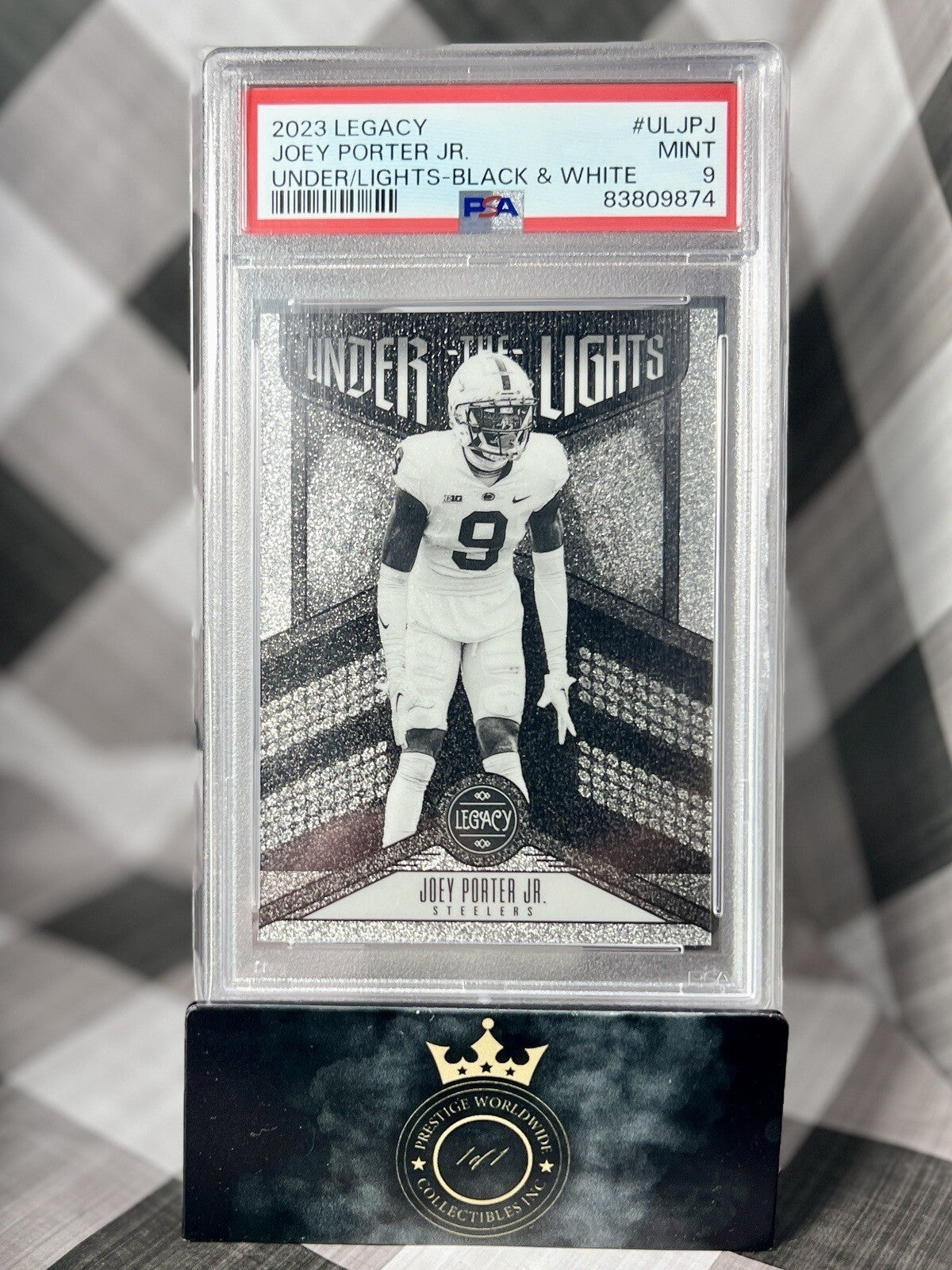 Joey Porter Jr. 2023 Legacy Under the Lights B&W Rookie PSA 9 #UL-JPJ Steelers