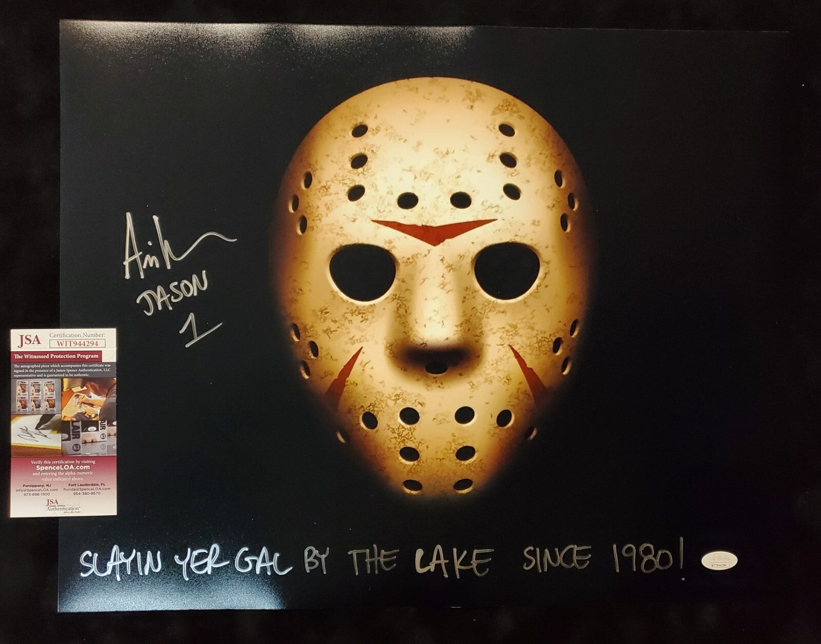 Ari Lehman Signed 2X Inscribed Jason Voorhees Friday The 13Th 16X20 Photo Jsa