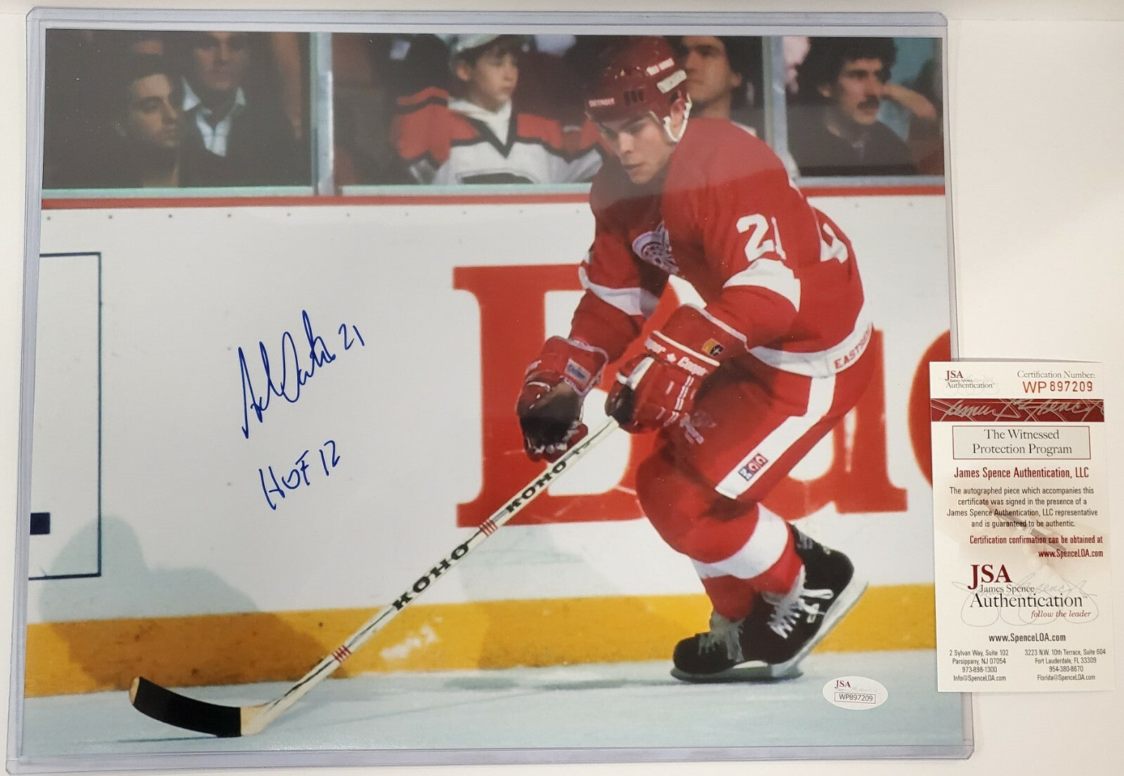 Adam Oates Autographed Signed Inscribed Detroit Red Wings 11X14 Photo Jsa Coa