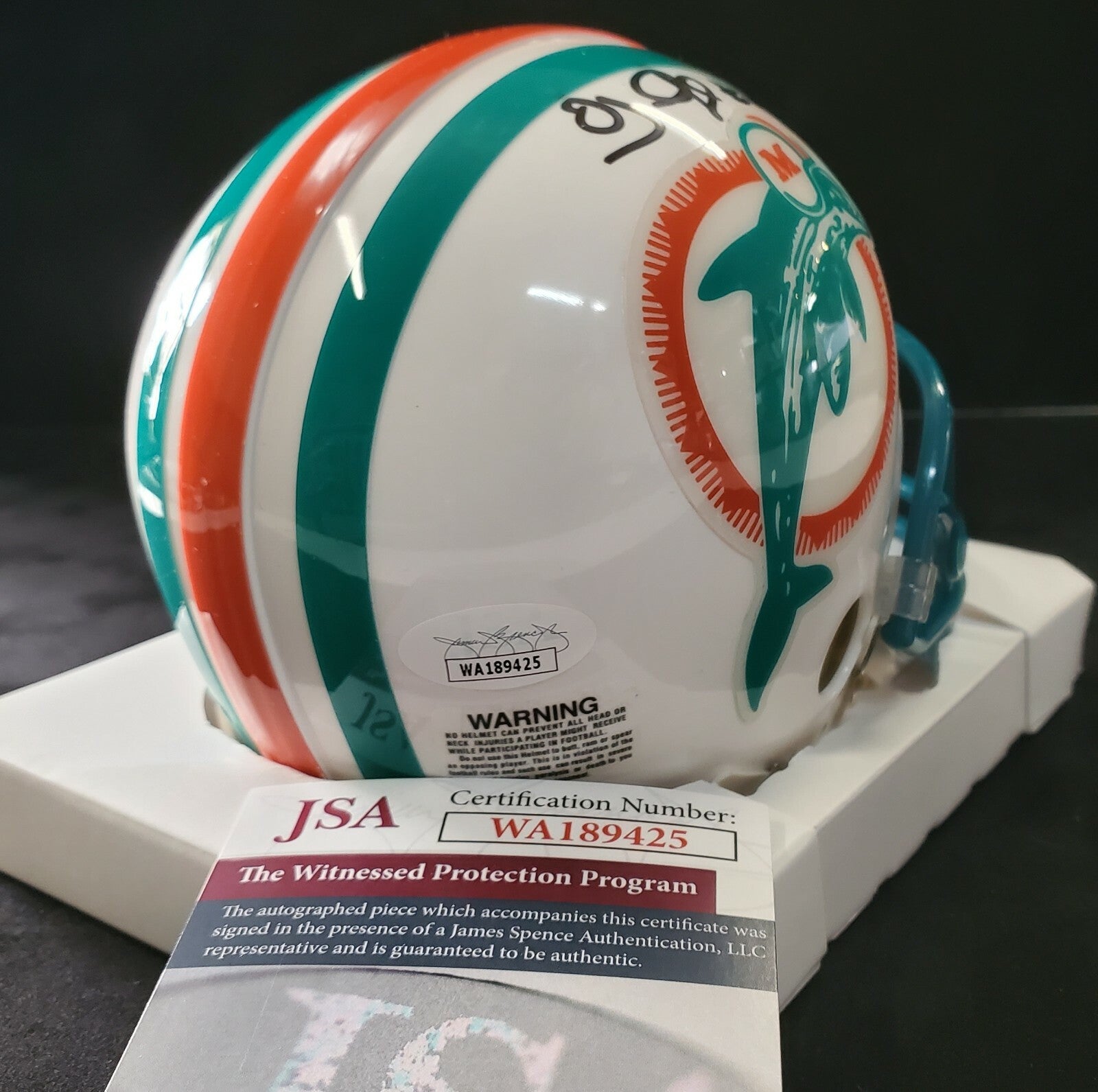 Oj Mcduffie Autographed Signed Miami Dolphins Vsr Mini Helmet Jsa Coa