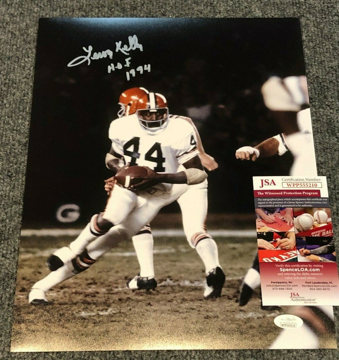 Cleveland Browns Leroy Kelly Autographed Signed Inscribed 11X14 Photo Jsa Coa