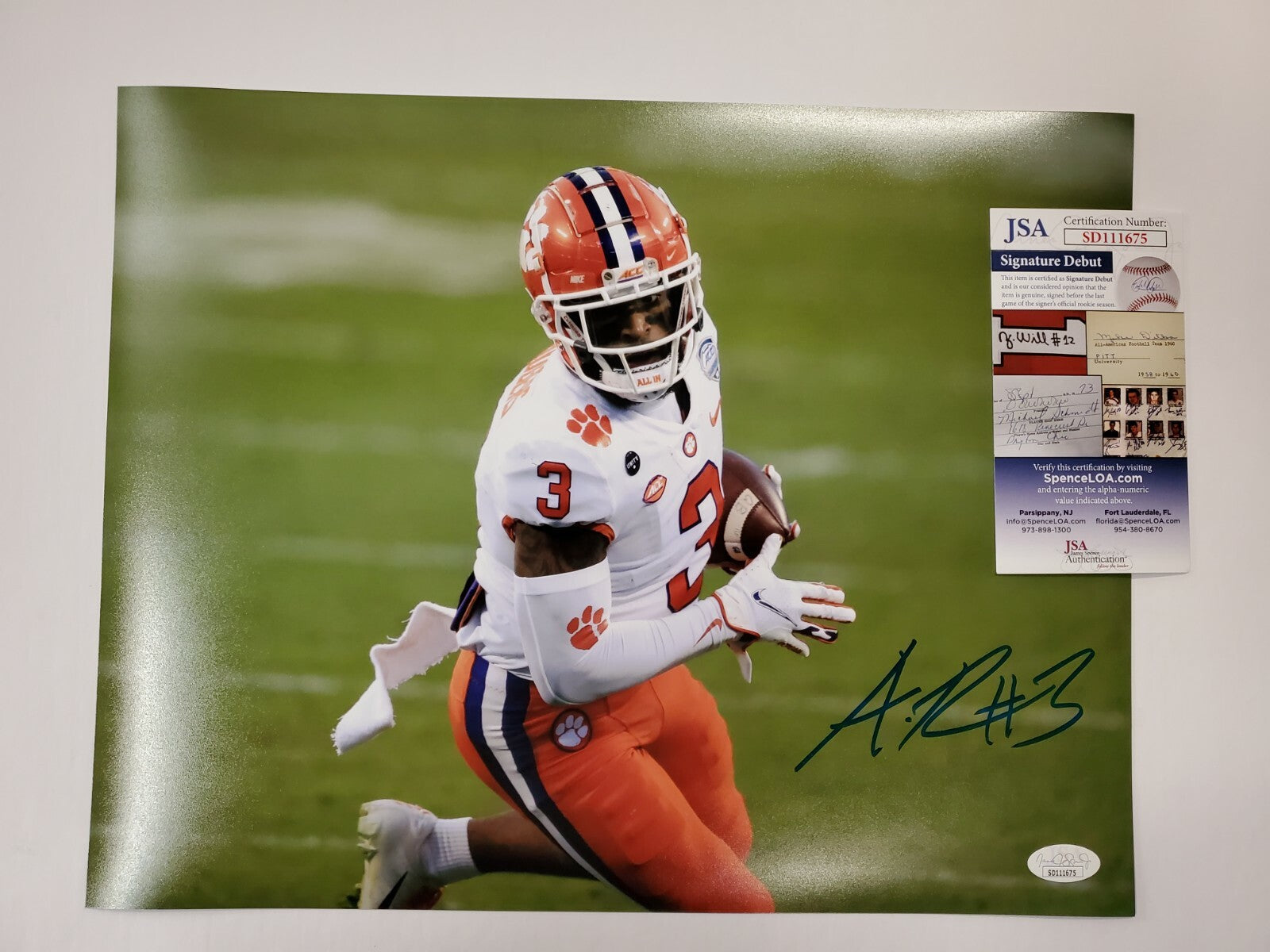 Clemson Tigers Amari Rodgers Autographed Signed 11X14 Photo Jsa Coa