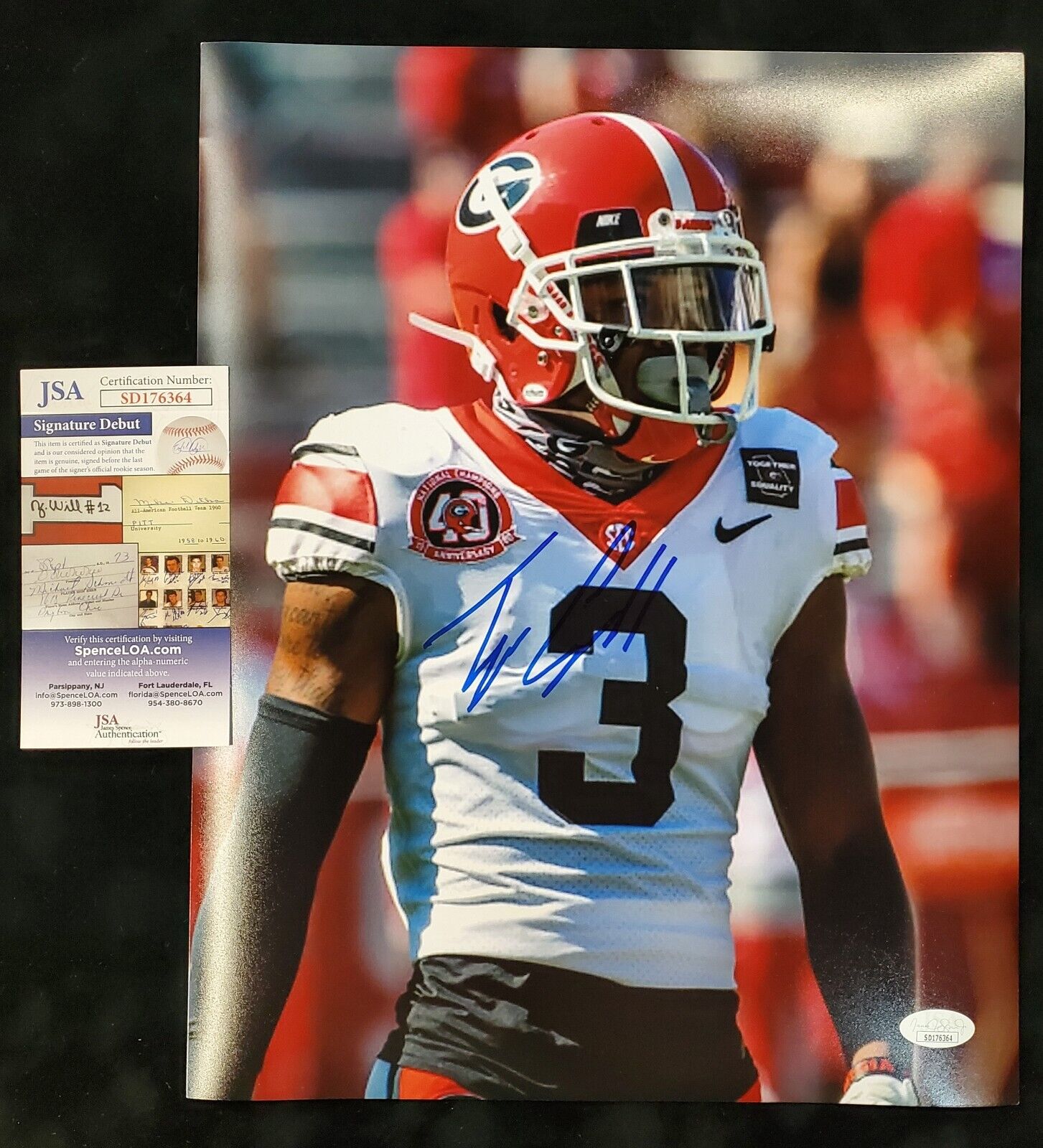Georgia Bulldogs Tyson Campbell Autographed Signed 11X14 Photo Jsa Coa