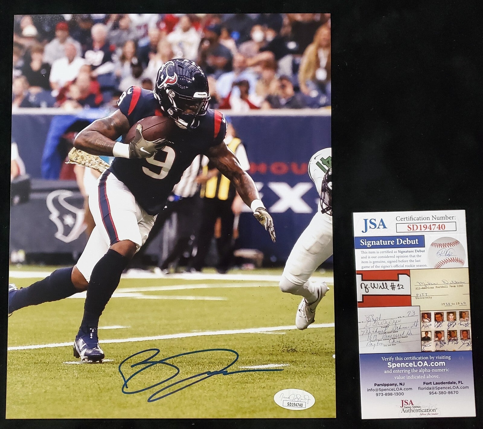 Houston Texans Brevin Jordan Autographed Signed 8X10 Photo Jsa Coa