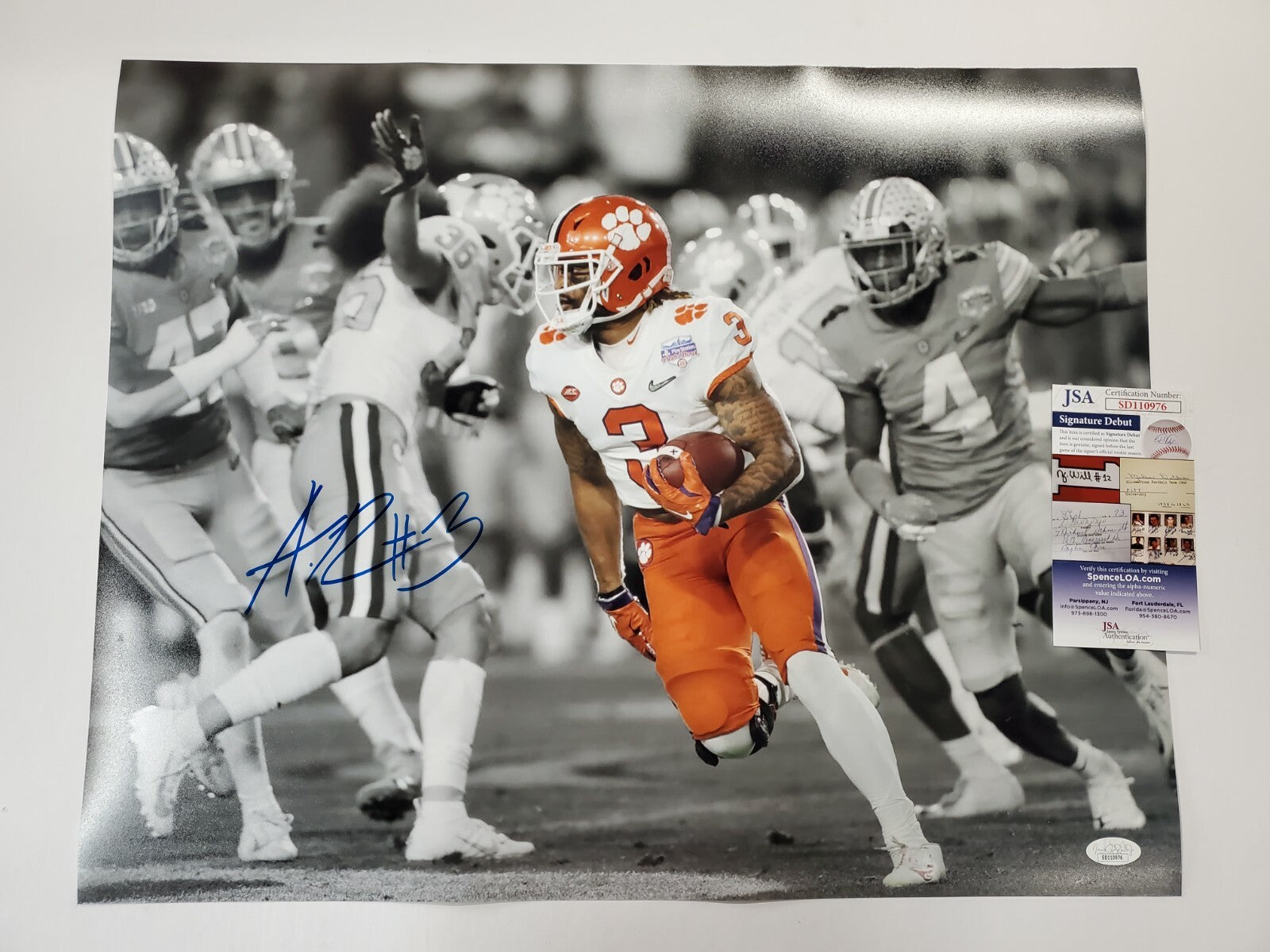 Clemson Tigers Amari Rodgers Autographed Signed 16X20 Photo Jsa Coa